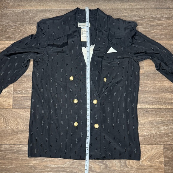 Michael Hoban Black and Gold Double-Breasted Blazer Women’s Size 10 - Picture 11 of 14